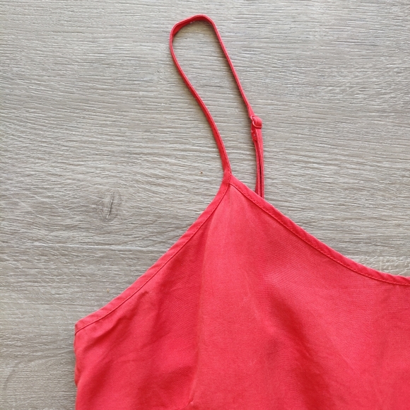 Loft82 Coral Red Tencel Minidress with Pockets Medium - Picture 3 of 14